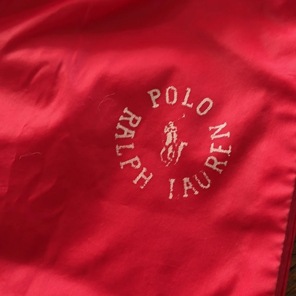 Vintage Ralph Lauren Swishy red track jogger windbreaker nylon pants small 90s - Picture 9 of 16